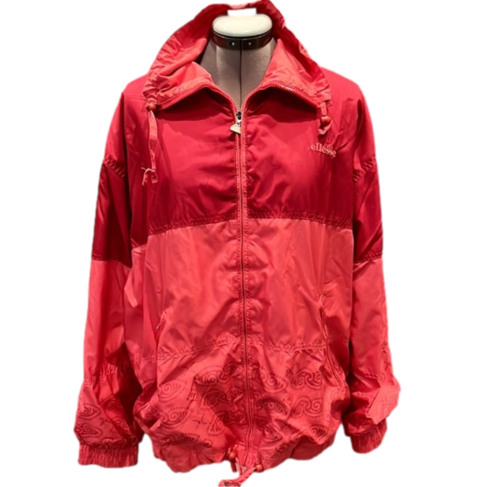 Ellesse Vintage Retro 90’s Colorblock Windbreaker Track Jacket Pink Womens Large